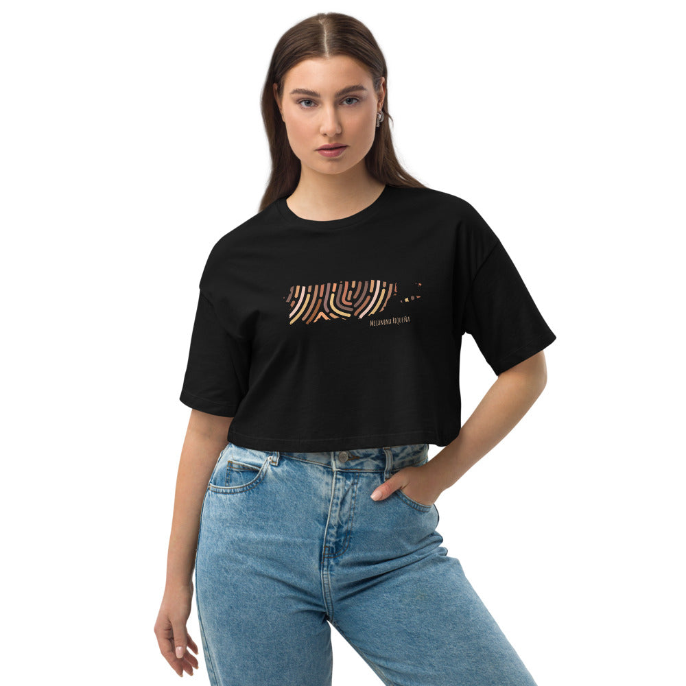 Memo Melanina - Loose drop shoulder crop top