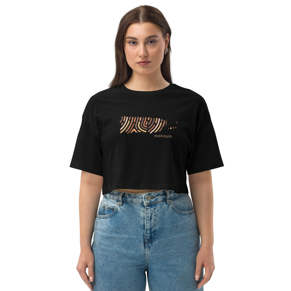 Memo Melanina - Loose drop shoulder crop top