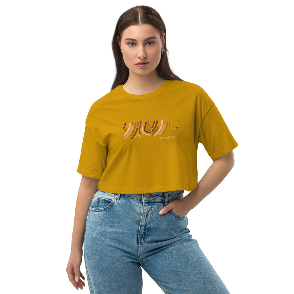 Memo Melanina - Loose drop shoulder crop top
