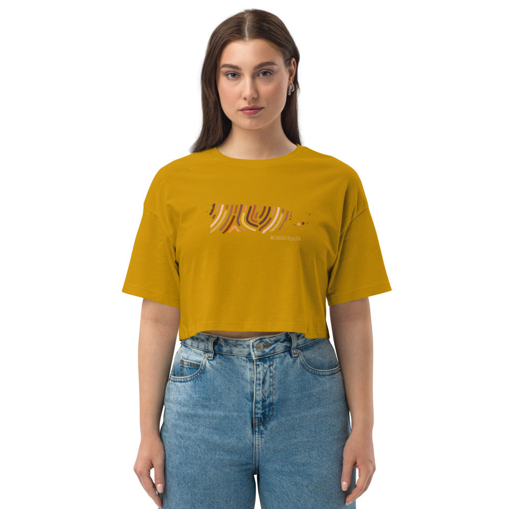 Memo Melanina - Loose drop shoulder crop top