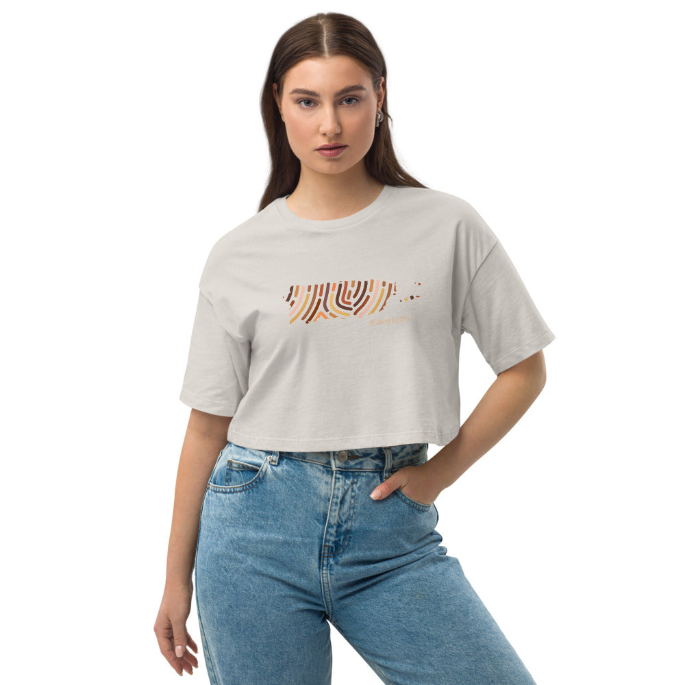 Memo Melanina - Loose drop shoulder crop top