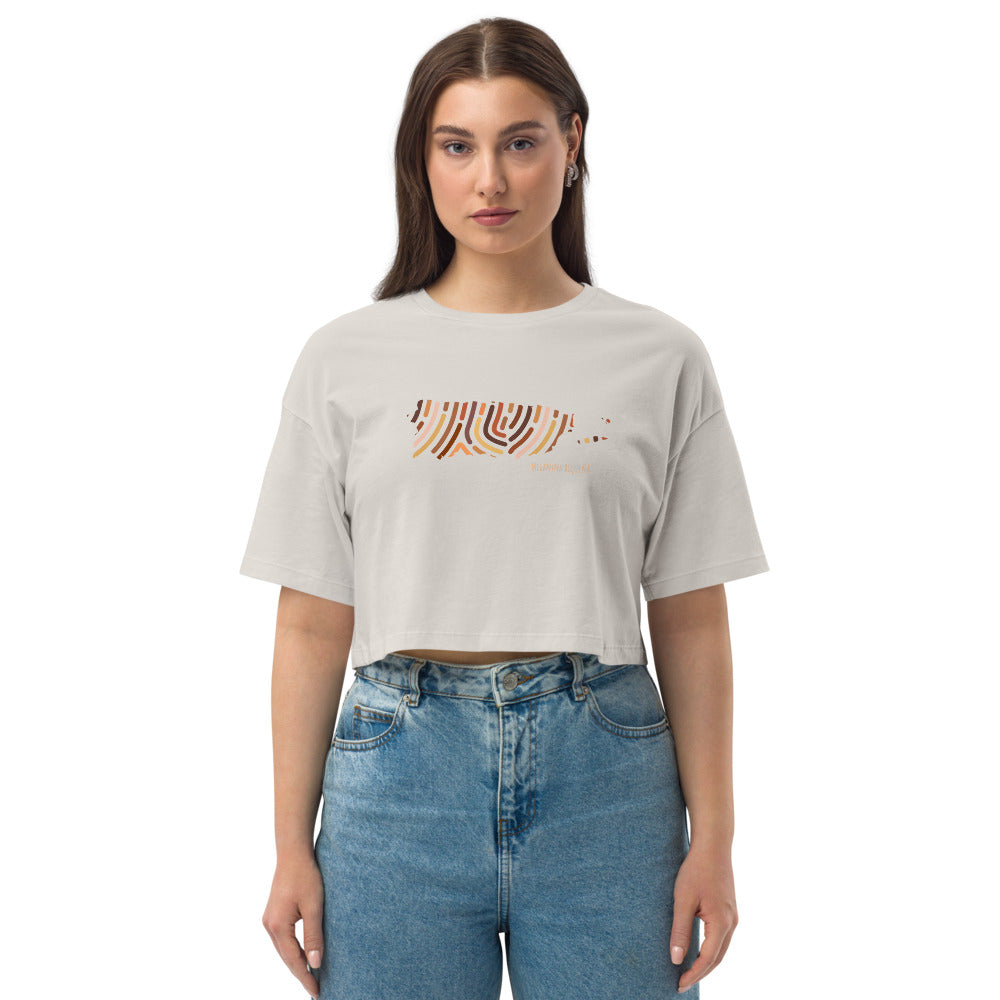 Memo Melanina - Loose drop shoulder crop top