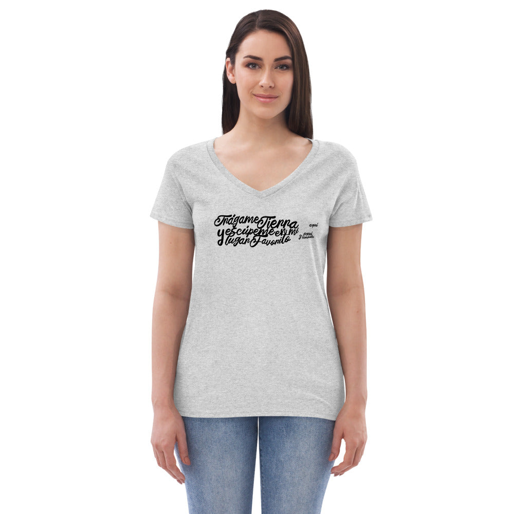 Tragame Tierra - Women’s recycled v-neck t-shirt