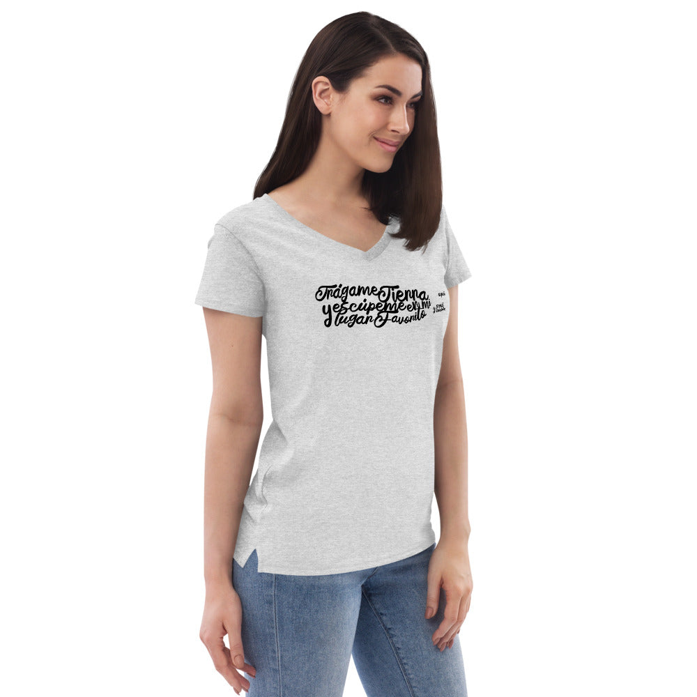 Tragame Tierra - Women’s recycled v-neck t-shirt